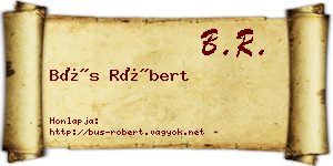 Bús Róbert névjegykártya